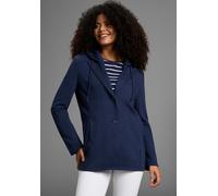 Sweatblazer KANGAROOS, Damen, Gr. 40, blau (marine), Sweatware, Obermaterial: 65% Polyester, 35% Baumwolle. Kapuzenfutter: 100% Baumwolle, unifarben, figurumspielend, Blazer, mit abknöpfbarer Kapuze (