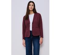 Sweatblazer STREET ONE, Damen, Gr. 34, truffle rot, Jersey, Obermaterial: 93% Baumwolle, 7% Elasthan. light terra mocha melange und molten earth: 48% Baumwolle, 48% Polyester, 4% Elasthan, unifarben,