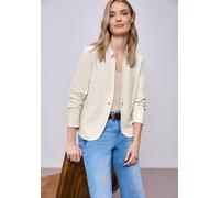 Sweatblazer STREET ONE, Damen, Gr. 36, smoke beige, Jersey, 71% Polyester, 26% Viskose, 3% Elasthan, unifarben, normal normal, V-Ausschnitt, Bündchen, Blazer, Jersey (35457021-36) smoke beige