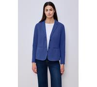 Sweatblazer STREET ONE, Damen, Gr. 44, amparo blau, Jersey, Obermaterial: 93% Baumwolle, 7% Elasthan. light terra mocha melange und molten earth: 48% Baumwolle, 48% Polyester, 4% Elasthan, unifarben,