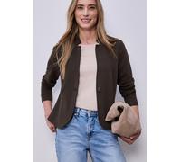 Sweatblazer STREET ONE, Damen, Gr. 44, espresso braun, Jersey, 71% Polyester, 26% Viskose, 3% Elasthan, unifarben, normal normal, V-Ausschnitt, Bündchen, Blazer, Jersey (34374569-44) espresso braun