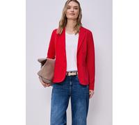 Sweatblazer STREET ONE, Damen, Gr. 46, salsa rot, Jersey, 93% Baumwolle, 7% Elasthan, unifarben, normal normal, V-Ausschnitt, abgesteppt, Blazer, im soften Baumwoll-Mix (94352417-46) salsa rot