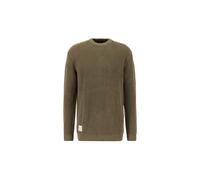Sweater ALPHA INDUSTRIES "Acid Sweater", Herren, Gr. XXL, grün (schwarz olive), Obermaterial: 100% Baumwolle, regular fit, Sweatshirts Sweater (37084535-XXL) schwarz olive