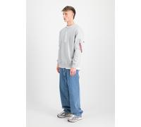 Sweater ALPHA INDUSTRIES "Alpha PP Sweatshirt", Herren, Gr. M, grau (pastel grau), Obermaterial: 80% Baumwolle, 20% Polyester, regular fit, Sweatshirts Sweater (68312047-M) pastel grau