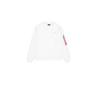 Sweater ALPHA INDUSTRIES "Backprint Sweatshirt", Herren, Gr. M, weiß, Obermaterial: 80% Baumwolle, 20% Polyester, regular fit, Sweatshirts Sweater (62985133-M) weiß