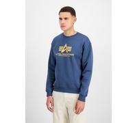 Alpha Industries Herren Basic Pullover Sweatshirt, Blickdicht, New Navy/Weizen, XL