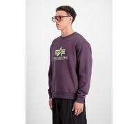 Sweater ALPHA INDUSTRIES "Basic Sweatshirt BL", Herren, Gr. XL, lila (plum), Obermaterial: 80% Baumwolle, 20% Polyester, regular fit, Sweatshirts Sweater (16048638-XL) plum