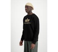 Sweater ALPHA INDUSTRIES "Basic Sweatshirt Carbon", Herren, Gr. M, schwarz (schwarz, gold), Obermaterial: 80% Baumwolle, 20% Polyester, regular fit, Sweatshirts Sweater (39267308-M) schwarz, gold