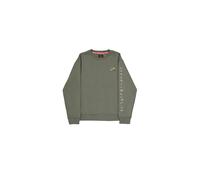 Sweater ALPHA INDUSTRIES "Alpha Industries Men - Sweatshirts Camo Sleeve Sweatshirt", Herren, Gr. L, grün (schwarz olive), Obermaterial: 80% Baumwolle, 20% Polyester, regular fit, Sweatshirts (1344295