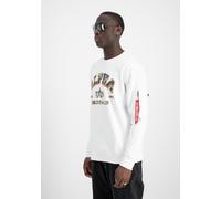 Sweater ALPHA INDUSTRIES "College Camo Sweatshirt", Herren, Gr. S, weiß, Obermaterial: 80% Baumwolle, 20% Polyester, regular fit, Sweatshirts Sweater (53643702-S) weiß