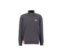 Alpha Industries Half Zip Sweater SL Sweatshirt für Herren Vintage Grey