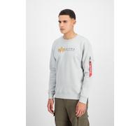 Sweater ALPHA INDUSTRIES "Alpha Label Sweatshirt", Herren, Gr. XS, grau (pastel grau), Obermaterial: 80% Baumwolle, 20% Polyester, regular fit, Sweatshirts Sweater (24132340-XS) pastel grau