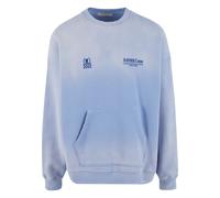 Sweater ANOTHER COTTON LAB "Another Cotton Lab Another Day Oversized Washed Sweatshirt", Damen, Gr. L, blau, 52% Baumwolle, 48% Polyester, bedruckt, Rundhals, Sweatshirts Sweater (38867466-L) blau
