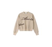 Sweater ANOTHER COTTON LAB "Another Cotton Lab Signature Knit Sweater", Damen, Gr. M, sand, 42% Polyacryl, 30% Polyester, 28% Nylon, bedruckt, Rundhals, Sweatshirts Sweater (50199809-M) sand