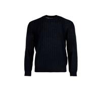 Armani Exchange Men's Essential, Long Sleeve Monogram Logo Texture Pullover Sweater, Blue, M
