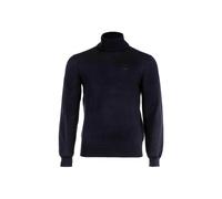 AX ARMANI EXCHANGE Herren Rollkragenpullover - Feinstrick, Schurwolle, Logo, einfarbig Blau 2XL