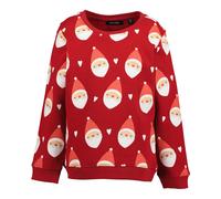 Sweater BLUE SEVEN "Girls Sweatshirt Christmas", Mädchen, Gr. 116, rot (3380, hoch rot), 100% Baumwolle, normal normal, Rundhals, gerader Abschluss, Sweatshirts Sweater (38514340-116) 3380, hoch rot
