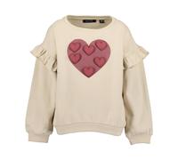 Sweater BLUE SEVEN "Sweatshirt", Mädchen, Gr. 104, beige (0470, kiesel), 100% Baumwolle, normal normal, Rundhals, gerader Abschluss, Sweatshirts Sweater (77045514-104) 0470, kiesel
