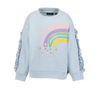Sweatshirt BLUE SEVEN, Mädchen, Gr. 128, hl blau, angeraute Sweatware, Obermaterial: 100% Baumwolle, bedruckt, unifarben, Basic normal, Rundhals, Rippbündchen, Sweatshirts Sweatshirt, Baumwolle (79014