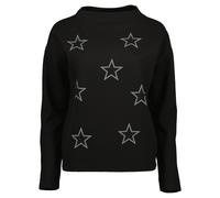 Sweater BLUE SEVEN "Sweatshirt mit Stehkragen", Damen, Gr. 38, schwarz (9990, schwarz), 60% Baumwolle, 40% Polyester, normal normal, ohne Ausschnitt, gerader Abschluss, Sweatshirts Sweater (71257467-3