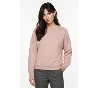 Sweater BOSS ORANGE "Ever Premium Damenmode", Damen, Gr. L, rosa (open pink 698), Sweatware, Obermaterial: 100% Baumwolle, unifarben, oversize normal, Rundhals, Rippstrickbündchen, Sweatshirts Sweater