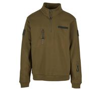 Sweater BRANDIT "Brandit Tactical Sweat Troyer", Herren, Gr. M, olive, 100% Polyacryl, unifarben, Sweatshirts Sweater (64593010-M) olive