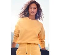 Sweater BUFFALO, Damen, Gr. 44/46, orange (mango), Sweatware, Obermaterial: 60% Baumwolle, 40% Polyester, bedruckt, unifarben, modisch, normal hüftlang, Rundhals, Langarm Rippbündchen, Sweatshirts, mi