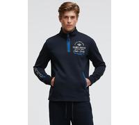 Sweater CAMP DAVID, Herren, Gr. 4XL, blau, Jersey, Material: 70% Baumwolle, 30% Polyester, bedruckt, regular fit normal, hoch geschlossener Ausschnitt, eingesetzt Rippbündchen, Sweatshirts Sweater, mi