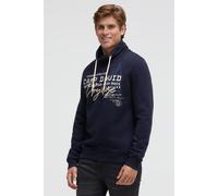 Sweater CAMP DAVID, Herren, Gr. M, blau, Sweatware, Material: 65% Baumwolle, 35% Polyester, bedruckt, bestickt, regular fit normal, Rundhals, eingesetzt Rippbündchen, Sweatshirts Sweater, mit Stehkrag