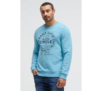 Sweater CAMP DAVID, Herren, Gr. S, power blau, Material: 65% Baumwolle, 35% Polyester, bedruckt, relaxed fit, Rundhals, eingesetzt Rippbündchen, Sweatshirts Sweater, mit weicher Innenseite (71707162-S