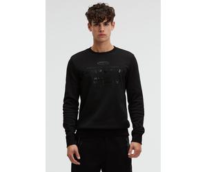 Sweater CAMP DAVID, Herren, Gr. S, schwarz, Interlock, Material: 70% Baumwolle, 30% Polyester, bedruckt, regular fit normal, Rundhals, eingesetzt Rippbündchen, Sweatshirts Sweater, mit Baumwolle (5659