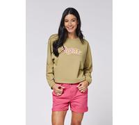 Sweater CHIEMSEE, Damen, Gr. XL (46/48), grün (tree house), 88% Baumwolle, 12% Polyester, Rundhals, Sweatshirts Sweater (40898823-XL) tree house