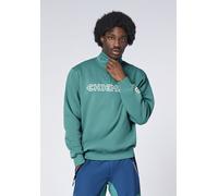 Sweater CHIEMSEE, Herren, Gr. XXL (60/62), grün (hydro), 80% Baumwolle, 20% Polyester, unifarben, comfort fit, ohne Ausschnitt, Rippbündchen, Sweatshirts Sweater, - innen weich angeraut (62216518-XXL)