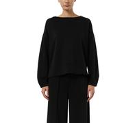 Sweater COMMA, Damen, Gr. 34, schwarz, Sweatware, Obermaterial: 49% Polyester, 45% Viskose, 6% Elasthan, unifarben, lässig geschnitten hüftbedeckend, Rundhals, abgesteppte Kante, Sweatshirts Sweater,
