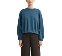 Comma Sweatshirt – Weiches Sweatshirt mit Bubblehem, Rundhals, elastischer Bund, petrol Gr. 36