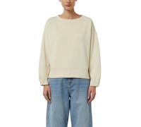 Sweater COMMA, Damen, Gr. 42, beige (vanilla), Sweatware, Obermaterial: 49% Polyester, 45% Viskose, 6% Elasthan, unifarben, lässig geschnitten hüftbedeckend, Rundhals, abgesteppte Kante, Sweatshirts S