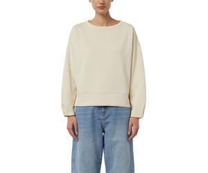 Sweater COMMA, Damen, Gr. 42, beige (vanilla), Sweatware, Obermaterial: 49% Polyester, 45% Viskose, 6% Elasthan, unifarben, lässig geschnitten hüftbedeckend, Rundhals, abgesteppte Kante, Sweatshirts S