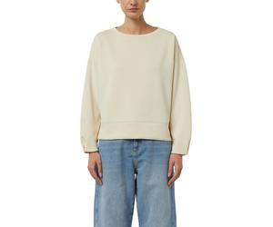 Sweater COMMA, Damen, Gr. 46, beige (vanilla), Sweatware, Obermaterial: 49% Polyester, 45% Viskose, 6% Elasthan, unifarben, lässig geschnitten hüftbedeckend, Rundhals, abgesteppte Kante, Sweatshirts S