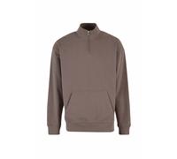 Sweater DEF "DEF DEF Zipper Crewneck", Herren, Gr. M, braun (tornado), 80% Baumwolle, 20% Polyester, unifarben, Rundhals, Sweatshirts Sweater (89147553-M) tornado