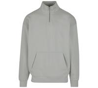 Sweater DEF "DEF DEF Zipper Crewneck", Herren, Gr. S, grau (belgian block), 80% Baumwolle, 20% Polyester, unifarben, Rundhals, Sweatshirts Sweater (49067809-S) belgian block