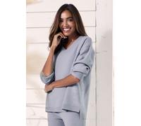 Sweater ELBSAND Gr. 32/34, blau (rauchblau meliert) Damen Sweatshirts (36289040-32) rauchblau meliert