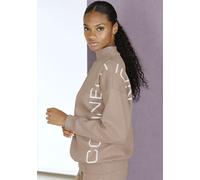 Sweater FRENCH CONNECTION, Damen, Gr. 48/50, beige (sand), Sweatware, Obermaterial: 60% Baumwolle, 40% Polyester, unifarben, hüftlang, hoch geschlossener Ausschnitt, Sweatshirts Sweater, besonders sof