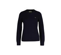 Sweater GANT "Strickpullover CLASSIC COTTON C-NECK", Damen, Gr. M, blau (blau (evening blau)), Obermaterial: 100% Baumwolle CO., Sweatshirts Sweater (49775363-M) blau (evening blau)