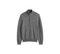 Sweater GANT "Strickpullover CLASSIC COTTON HALF ZIP 1er Pack", Herren, Gr. XL, grau (dunkelgrau), Sweatshirts Sweater (39291959-XL) dunkelgrau