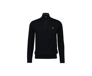 Sweater GANT "Strickpullover CLASSIC COTTON HALF ZIP", Herren, Gr. 5XL, schwarz, Obermaterial: 100% Baumwolle CO., Sweatshirts Sweater (33907203-5XL) schwarz