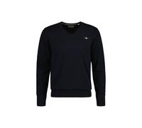 Sweater GANT "Strickpullover CLASSIC COTTON V-NECK", Herren, Gr. L, blau, Obermaterial: 100% Baumwolle CO., Sweatshirts Sweater (45706165-L) blau