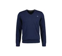 Sweater GANT "Strickpullover CLASSIC COTTON V-NECK", Herren, Gr. XL, blau (jeansblau melange), Obermaterial: 100% Baumwolle CO., Sweatshirts Sweater (38379937-XL) jeansblau melange