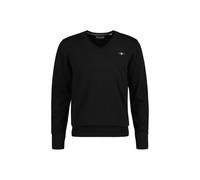 GANT Herren Klassischer V-Neck Pullover aus Baumwolle (XXL) Schwarz