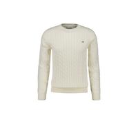 Sweater GANT "Strickpullover COTTON CABLE C-NECK", Herren, Gr. 4XL, weiß (cream), Obermaterial: 100% Baumwolle CO., Sweatshirts Sweater (89369932-4XL) cream