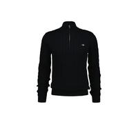 Sweater GANT "Strickpullover COTTON CABLE HALF ZIP 1er Pack", Herren, Gr. XL, schwarz, Sweatshirts Sweater (60291318-XL) schwarz